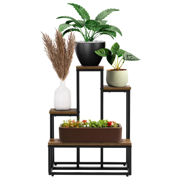 Metal flower stand Springos GA0210 67 cm with 4 shelves, loft-style, multi-level, modern