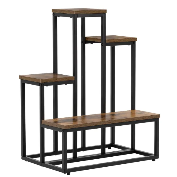 Metal flower stand Springos GA0210 67 cm with 4 shelves, loft-style, multi-level, modern