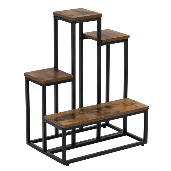 Metal flower stand Springos GA0210 67 cm with 4 shelves, loft-style, multi-level, modern