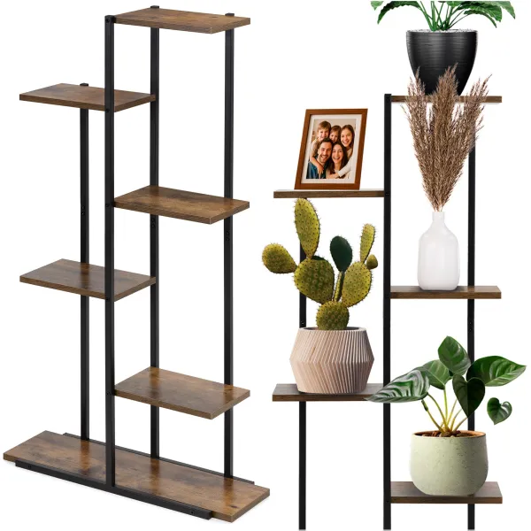 Metal flower stand Springos GA0211 113 cm with 6 shelves, loft-style, multi-level, modern
