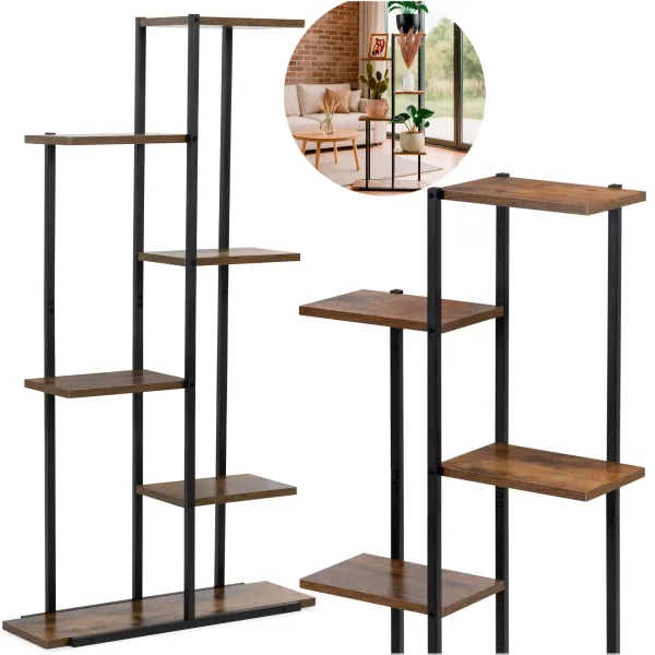 Metal flower stand Springos GA0211 113 cm with 6 shelves, loft-style, multi-level, modern