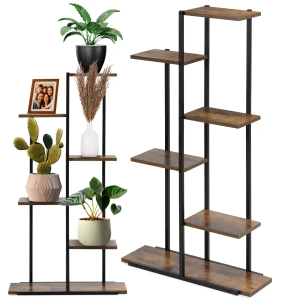 Metal flower stand Springos GA0211 113 cm with 6 shelves, loft-style, multi-level, modern