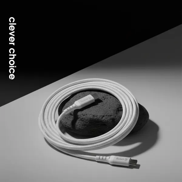 Crong Armor Link - USB-C Lightning Fast Charging MFi Cable 150cm (white)