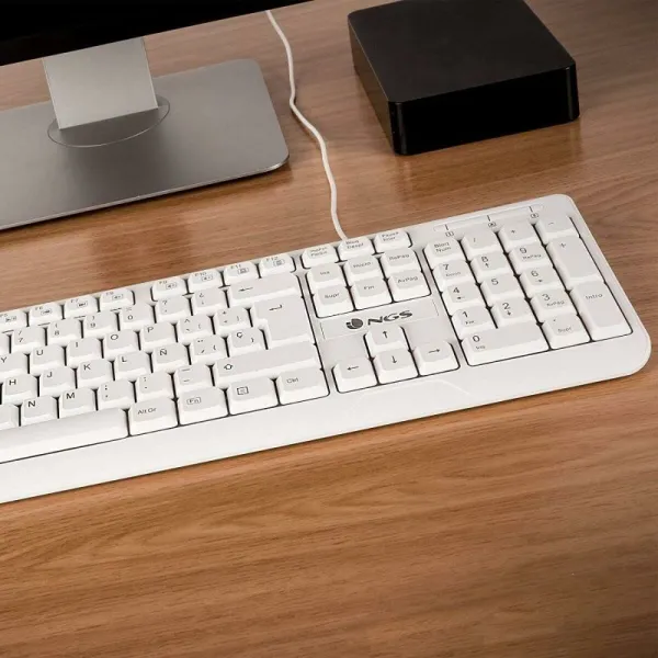 Keyboard NGS Spike White Black Spanish Qwerty