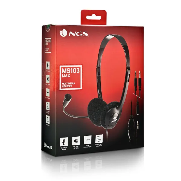 Austiņas ar Mikrofonu NGS MS103MAX Melns