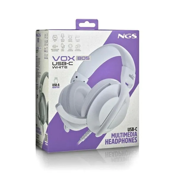 Austiņas NGS VOX805USBCWHITE Balts