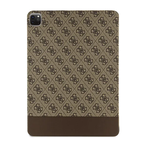 Guess 4G Stripe Allover - Case for iPad Pro 12.9" (2022-2020) (Brown)