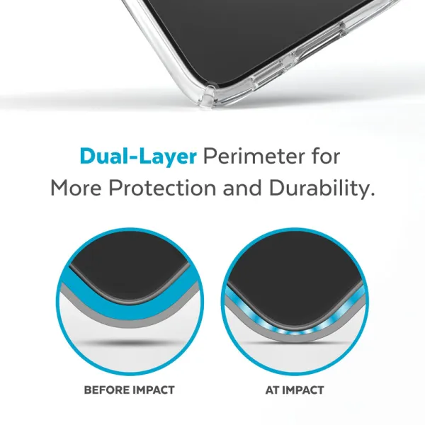 Speck Presidio Perfect-Clear - Samsung Galaxy S23+ Case with MICROBAN Coating (Clear)