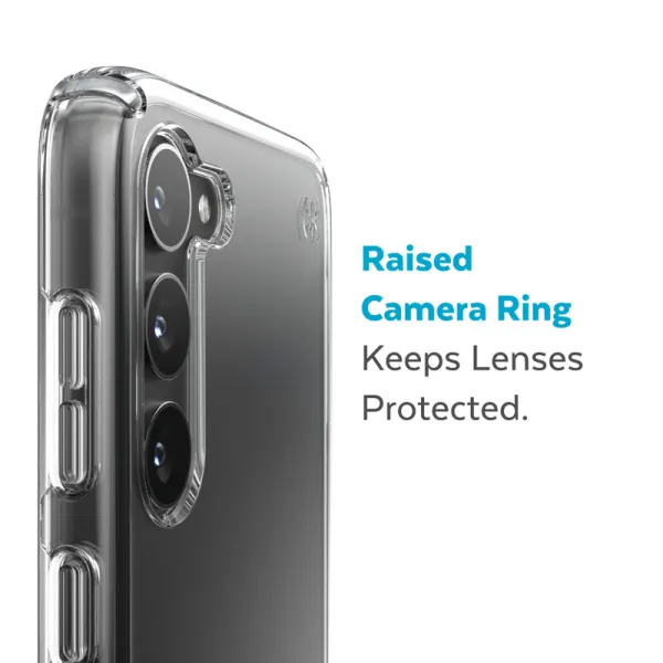 Speck Presidio Perfect-Clear - Samsung Galaxy S23+ Case with MICROBAN Coating (Clear)