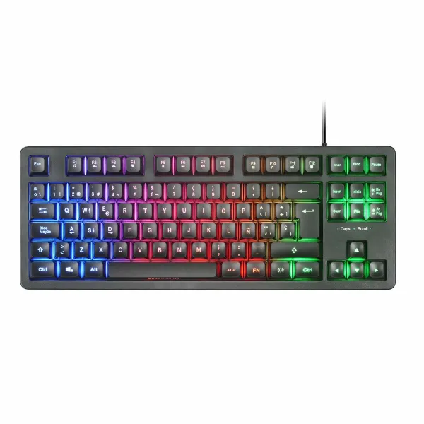 Keyboard Mars Gaming MK023ES Black Spanish Qwerty