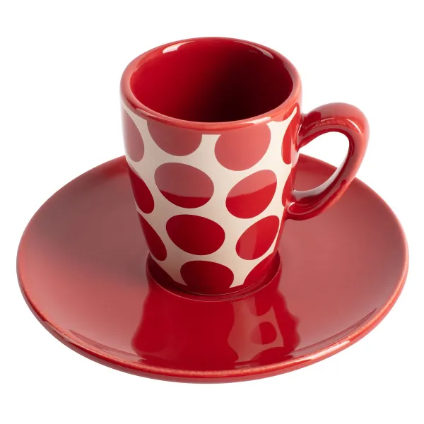Coffee Set Benetton Red Stoneware Mouse 4 Pieces