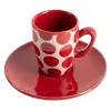 Coffee Set Benetton Red Stoneware Mouse 4 Pieces
