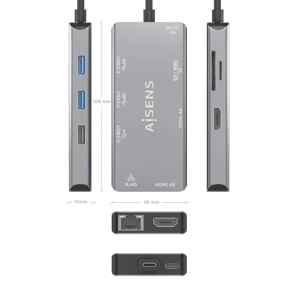 Dockstation Aisens ASUC-9P018-GR