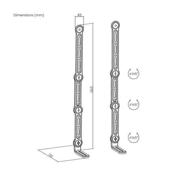 Adjustable support Aisens SPK04U-377 Black