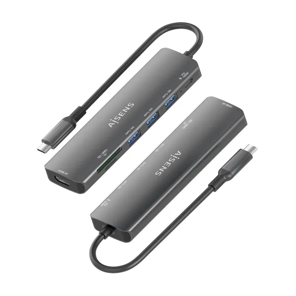 USB Hub Aisens 7 EN 1 Grey 100 W