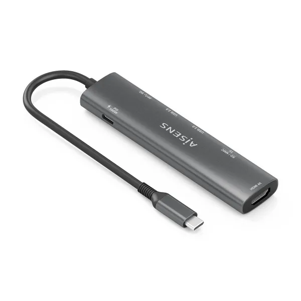 USB Hub Aisens 7 EN 1 Grey 100 W