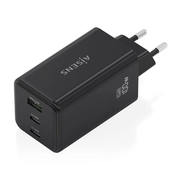 Wall Charger Aisens GAN Black 100 W