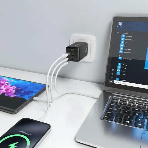 Wall Charger Aisens GAN Black 100 W