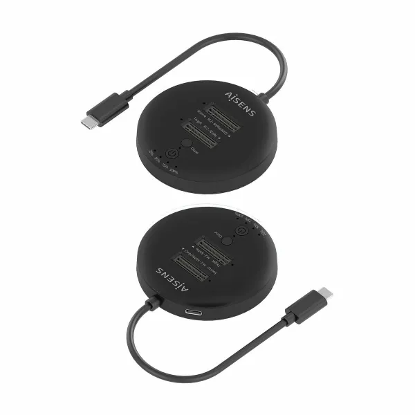 Charging base Aisens DOUBLE BAY Black 50 W