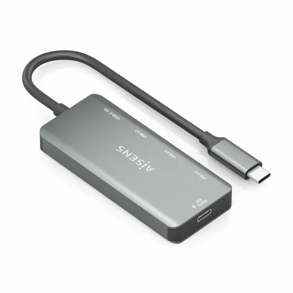 USB Hub Aisens CPNT Grey 100 W