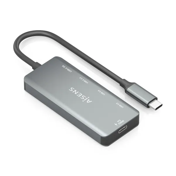 USB Hub Aisens CPNT Grey 100 W 50 W