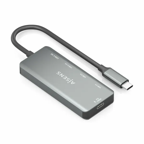 USB Hub Aisens CPNT Grey 100 W 50 W