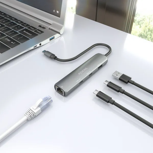 USB Centrmezgls Aisens ASUC-4P040-GR Pelēks