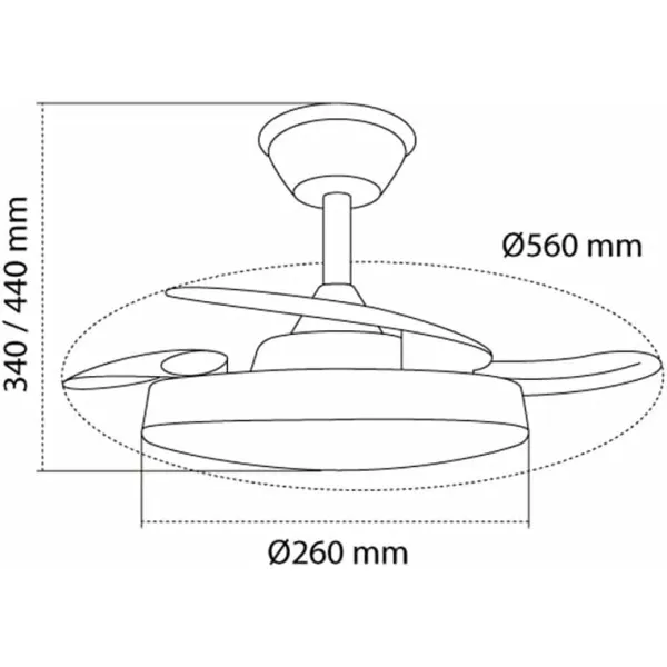 Plafondventilator CristalRecord Balts Ø 55 cm