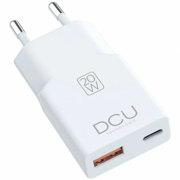 Wall Charger DCU DCU 1XUSB A + 1XUSB C SUPER SLIM 20W White 20 W