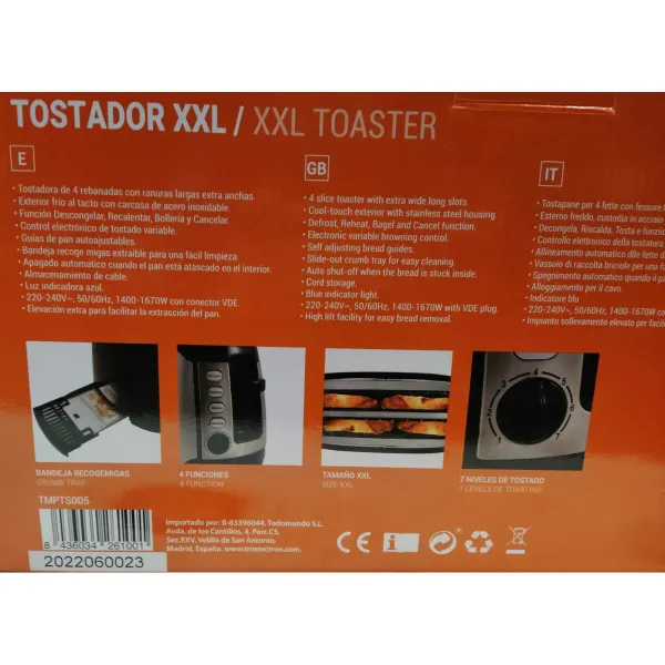Tosteris TM Electron 1400 W