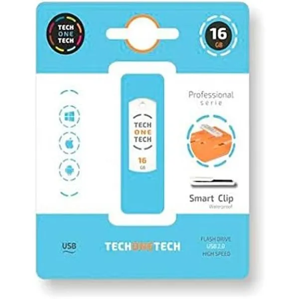 USB-pulk Tech One Tech Pro Smart Clip Valge 16 GB