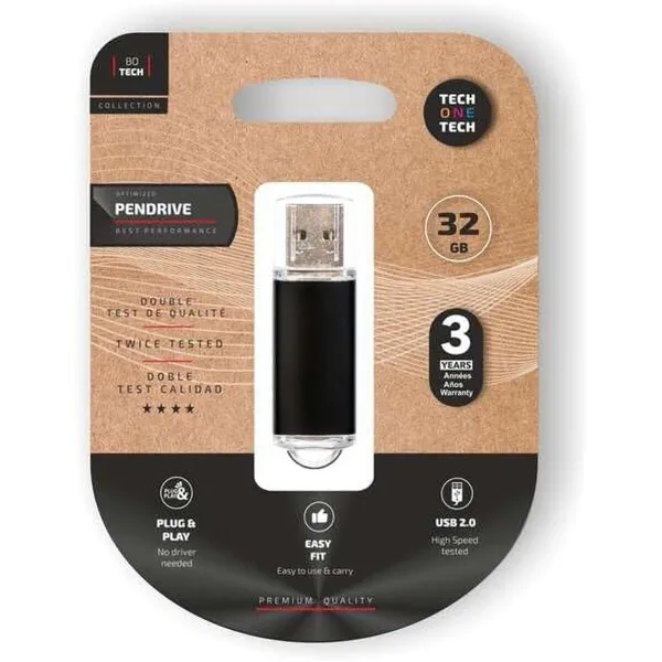 USB-tikku Tech One Tech TEC3008-32 Musta 32 GB