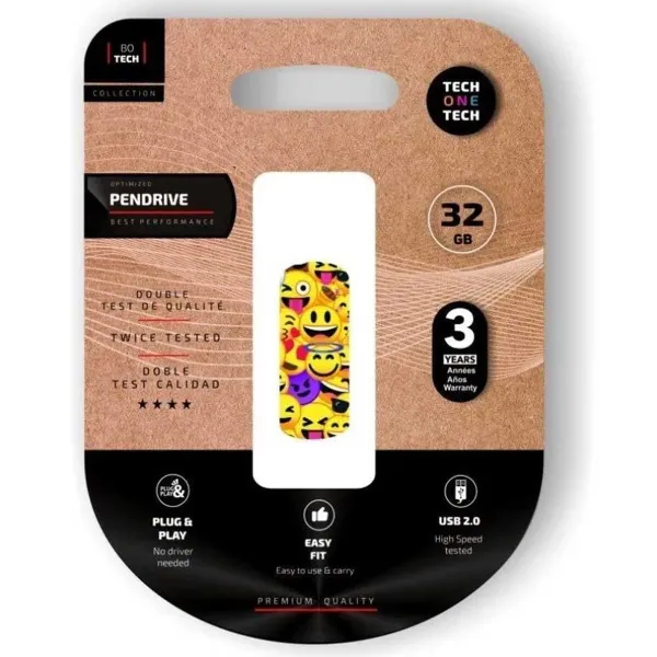 USB atmintukas Tech One Tech Emoji collage Spalvotas 32 GB