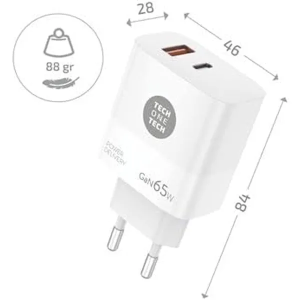 Seinalaadija + USB-C kaabel Tech One Tech TEC2273