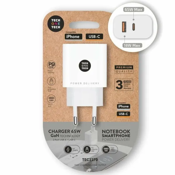 Wall Charger Tech One Tech TEC2270 Black