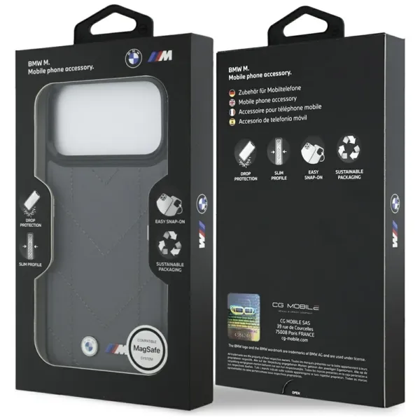 BMW M Quilted Logo MagSafe - iPhone 17 Pro Max Case (Anthracite)