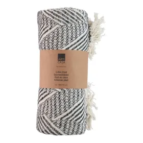 Arti Casa - Herringbone Cotton Blanket 130x170 cm (Black / White)