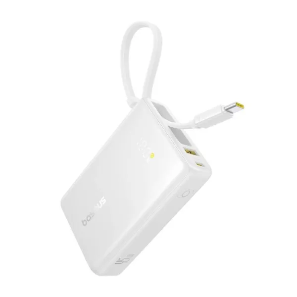 Powerbank Baseus PicoGo Digital Display 10000mAh 45W (biały)