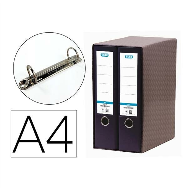 Ring binder Elba 100580054 Black A4 (2 Units)