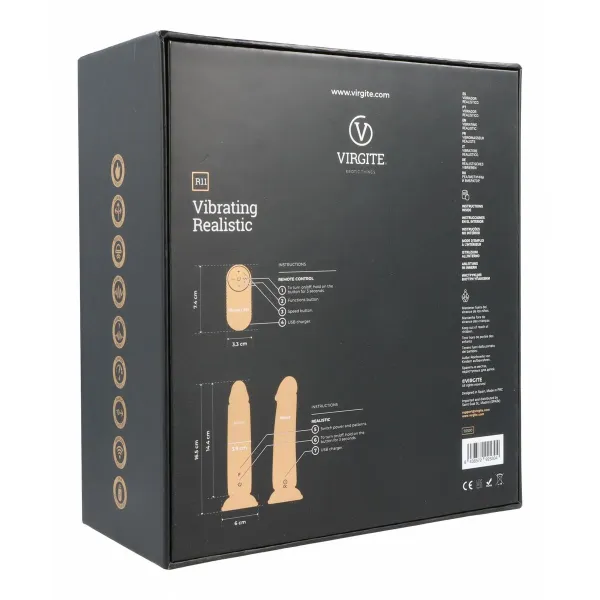 Realistic Dildo Virgite R11 Black 14,4 cm