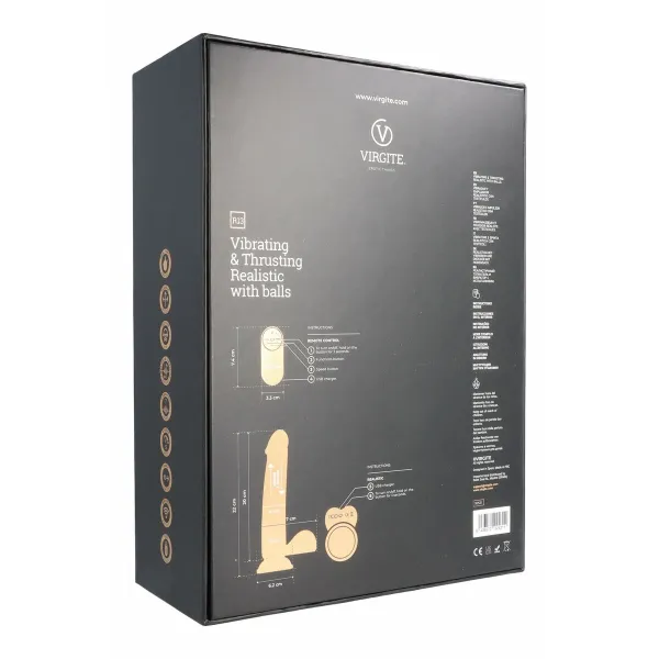 Realistic Dildo Virgite R13 Black 20 cm