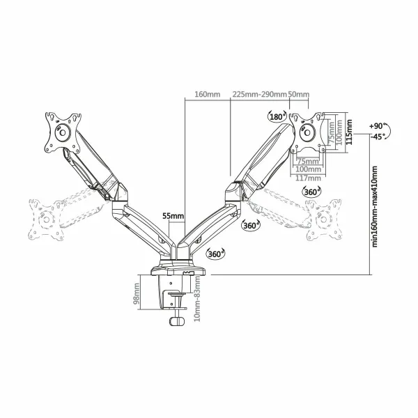 Screen Table Support Aisens DT27TSR-045 32