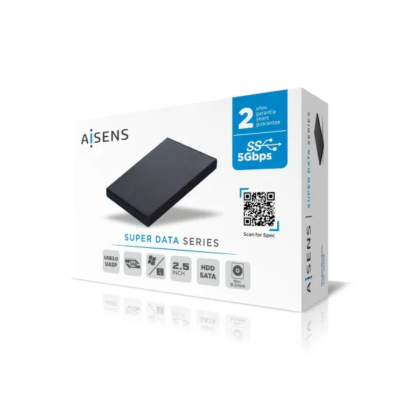 External Box Aisens ASE-2530B Black 2,5" USB 3.1