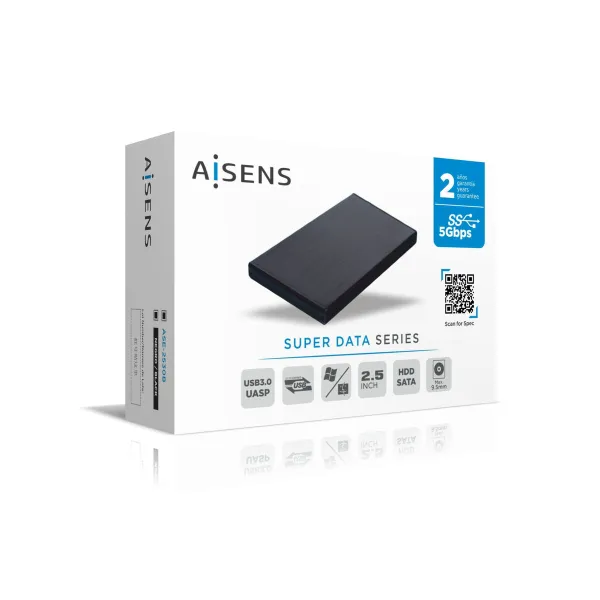 External Box Aisens ASE-2530B Black 2,5" USB 3.1