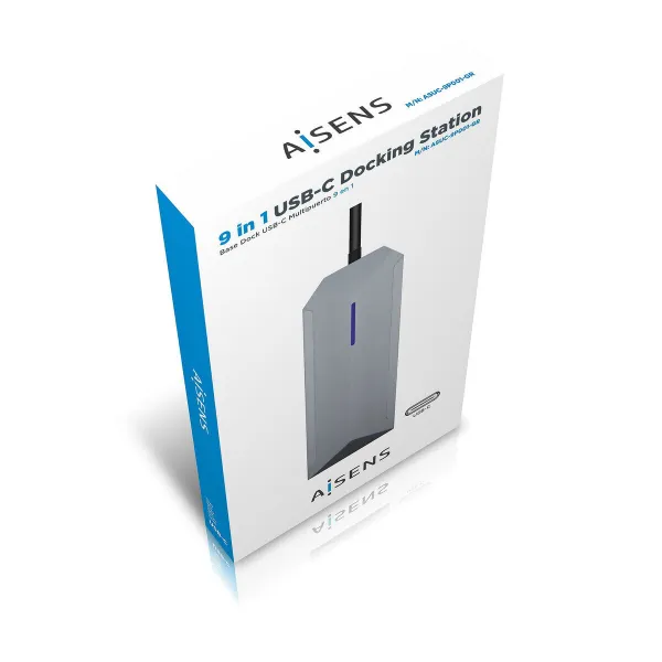 USB-C Hub Aisens ASUC-9P001-GR Grey 100 W