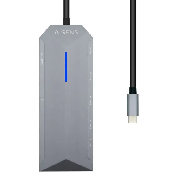 USB-C Hub Aisens ASUC-9P001-GR Grey 100 W
