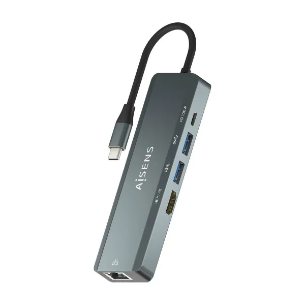 USB Hub Aisens ASUC-5P011-GR Grey Multicolour 100 W