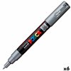 Felt-tip pens POSCA PC-1M Silver (6 Units)