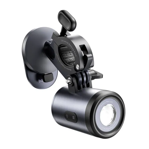 Baseus PrimeTrip 2-in-1 bike mount, phone holder + flashlight (black)