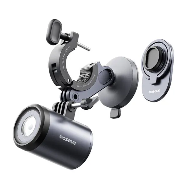 Baseus PrimeTrip 2-in-1 bike mount, phone holder + flashlight (black)